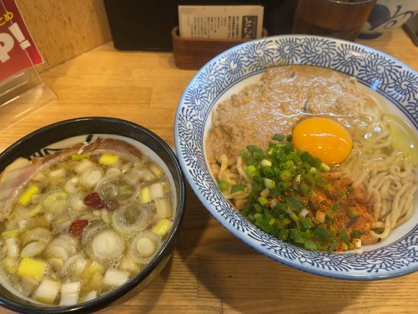 「かまたまつけそば」@中華そば専門 とんちぼの写真