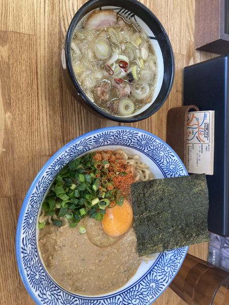 「限定　かま玉つけそば　追い飯」@中華そば専門 とんちぼの写真