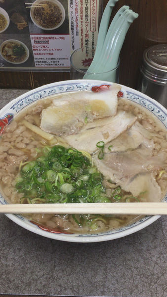 「中華そば特盛背脂多め」@つたふじ 福山支店の写真