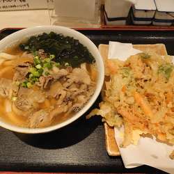 肉うどん+野菜のかきあげ(1045円)