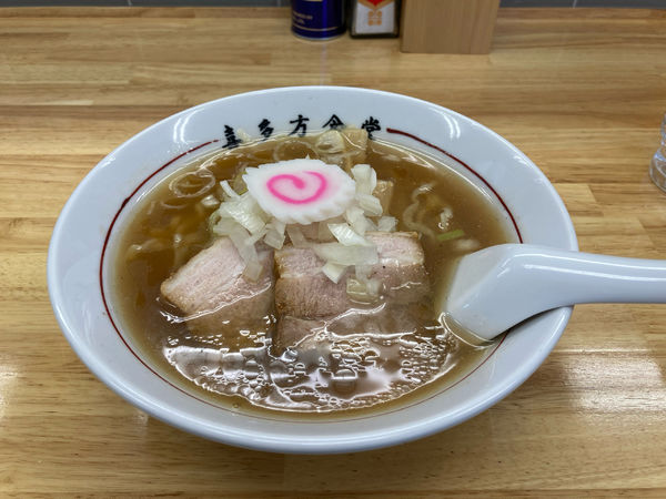 「蔵出醤油ラーメン　鶏脂　玉ねぎ」@喜多方食堂 磯崎の写真