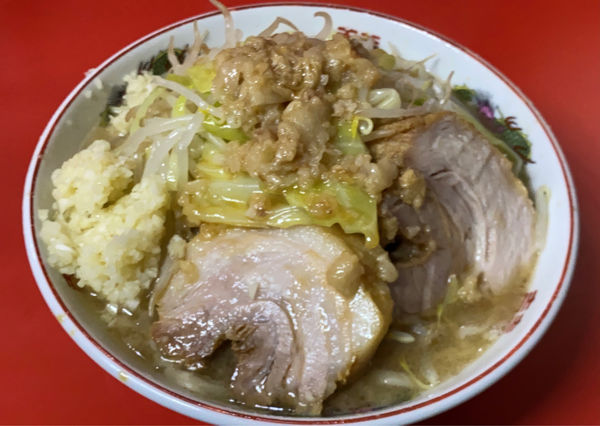 「ラーメン（並）玉子 九条ネギ ニンニク アブラ」@ラーメン二郎 京都店の写真