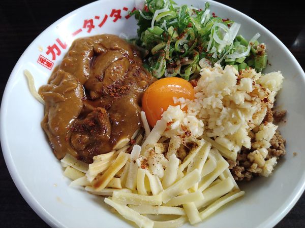 「新・汁なしカレー混ぜそば ニンニク増し」@元祖カレータンタン麺 征虎 総本店の写真