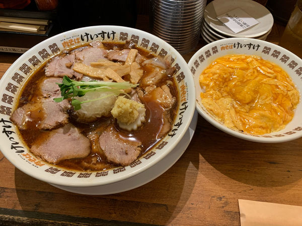 「肉味噌そば+ご飯もの+ソフトドリンクセット1,230円」@NEW OLD STYLE 肉そば けいすけの写真