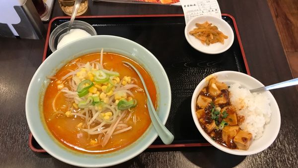 「味噌ラーメン＋ミニ麻婆丼」@中国料理 星宿飯店の写真