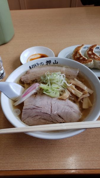 「ラーメン＋餃子3個」@佐野青竹手打ちラーメン 押山の写真
