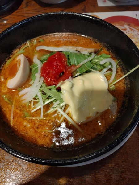 「みそトマトチーズメン(半ライス)」@おおぎやラーメン 高崎問屋町店の写真