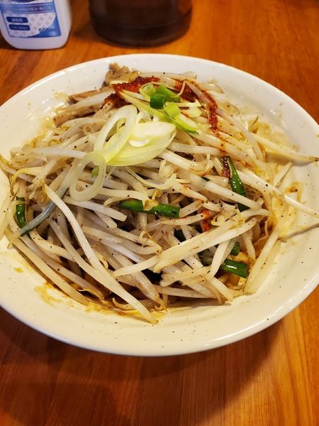 「油そば　正油　大盛　中辛」@燕返しの写真