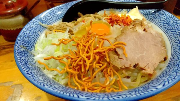 「#まぜそば #醤油 #750円」@豚骨醤油 蕾の写真