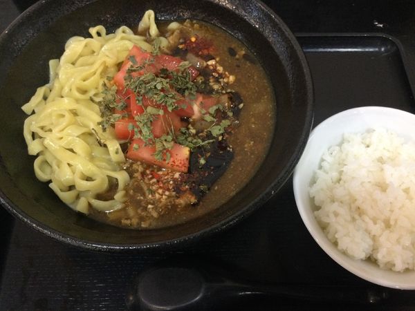 「カレーまぜそば・1辛+追いめしサービス(¥870)」@海人の写真