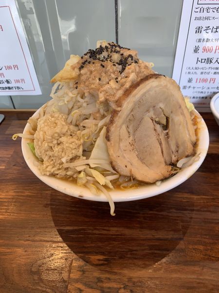 「雷味噌特盛り（野菜マシマシ）」@雷 北松戸本店の写真