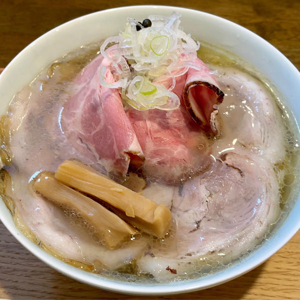 「肉そば塩（1400円）」@自家製麺と定食 弦乃月の写真