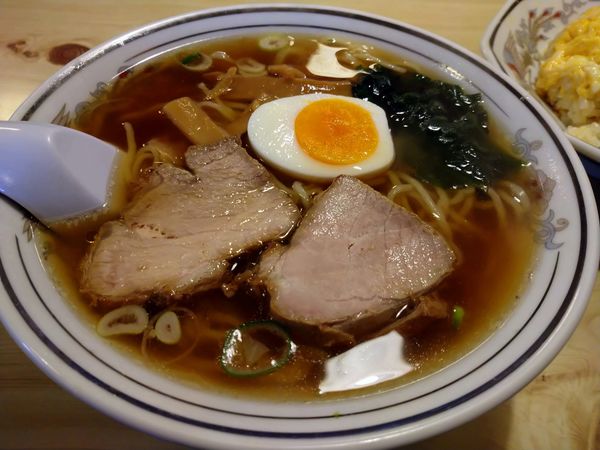 「ラーメン（520円）＋玉子チャーハン（600円）」@開華楼の写真
