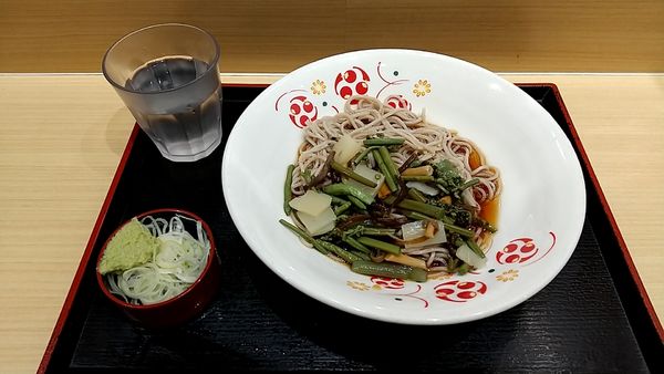「冷やし山菜そば（４４０円）」@いろり庵きらく 八王子店の写真