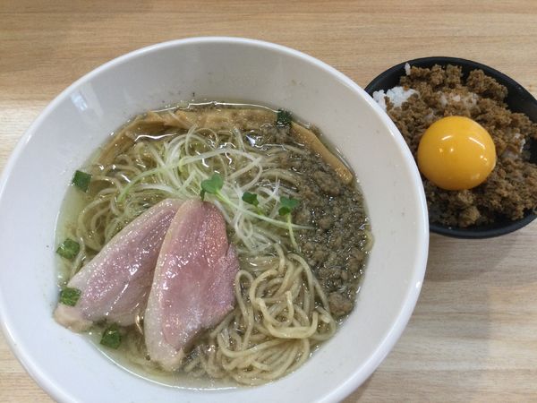 「山椒ラーメン+鴨そぼろ丼(¥500※+100)」@麺堂にしきの写真