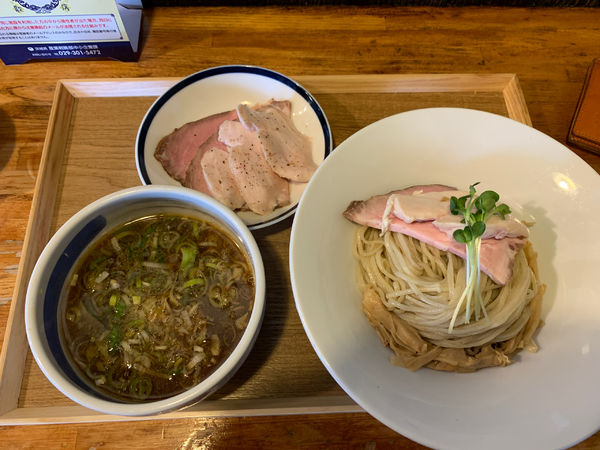 「限定　豚清湯つけそば　チャーシュー」@中華蕎麦 はざまの写真