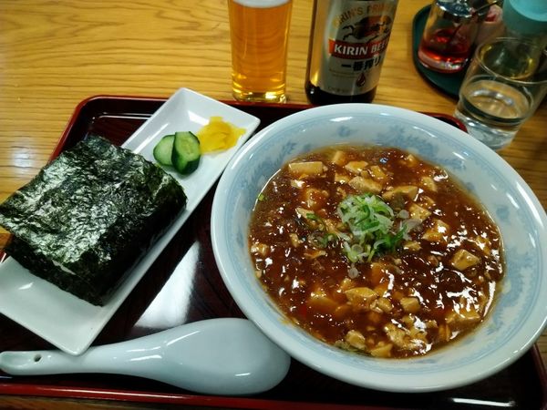 「ランチ(麻婆ラーメンとおにぎり)７００円」@マルイチ 神田軒の写真