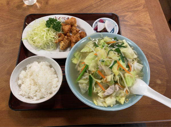 「タンメン定食」@ともべ食堂の写真