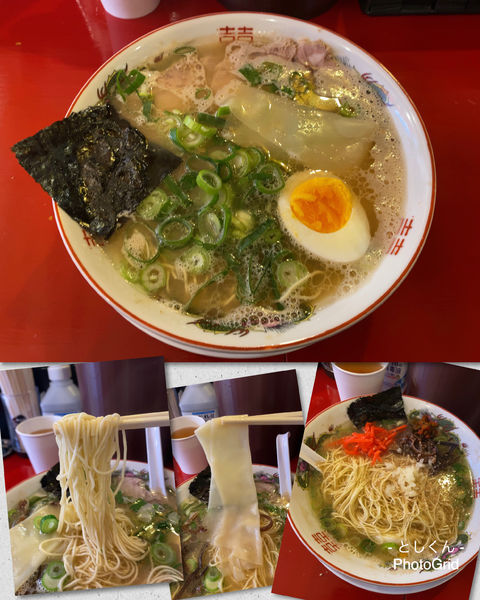 「らーめん＋替玉」@中洲屋台 長浜ラーメン 初代 健太の写真