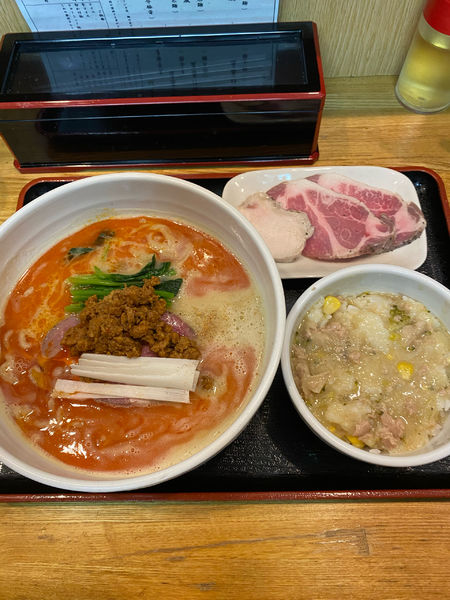 「シャモ坦々」@つけ蕎麦 えん藤の写真