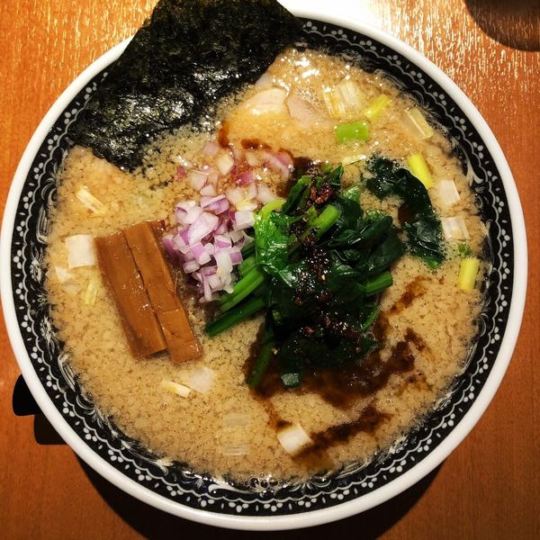 「背脂拉麺〜ポルチーニ茸と昆布の出汁〜」@麺肴 ひづきの写真