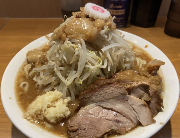 「ラーメン小　300g  ヤサイ、ニンニク、アブラ」@麺屋 神工の写真