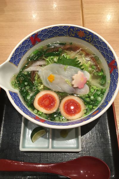 「ふぐだし潮ラーメン（食後にミニ茶漬け）」@ふぐだし潮 八代目けいすけ 東急プラザ銀座店の写真