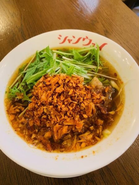 「毛沢東ポークのせパイコー麺(2辛) 1000円」@青山シャンウェイ 銀座店の写真