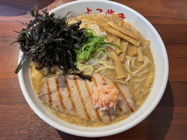 「蟹玉蟹身入り1200円」@カニらーめん よこ歩きの写真