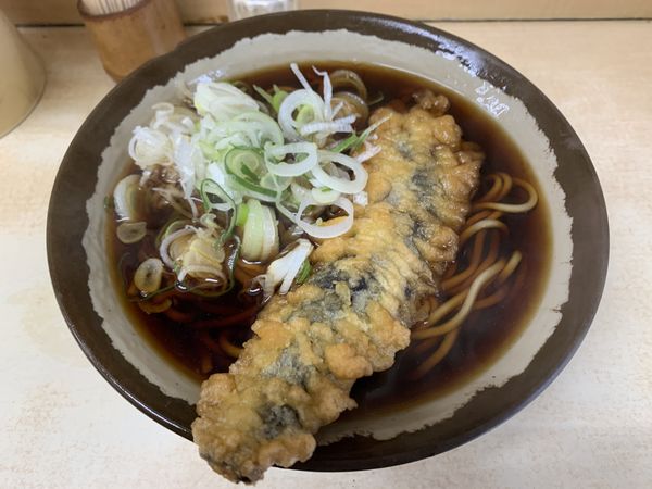 「なす天そば 380円」@岩本町スタンドそばの写真