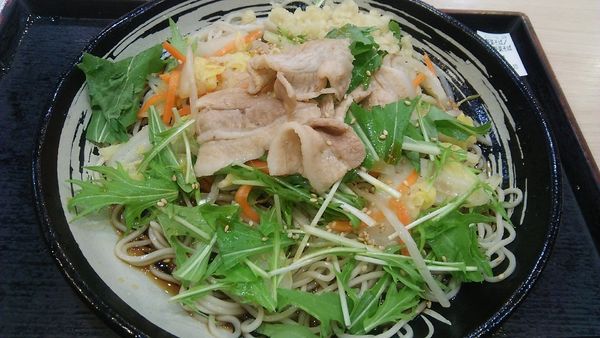「冷し肉野菜そば 500円」@ゆで太郎 船橋北口店の写真
