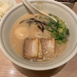 豚骨白 味玉 ライス