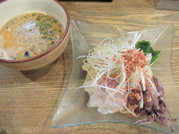 「【限定】春海つけ麺（935円）＋〆のライス（165円）」@麺酒場 ひかるの写真