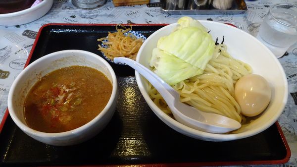 「味玉辛つけめん：中盛り（990円）」@煮干しらーめん青樹 立川店の写真