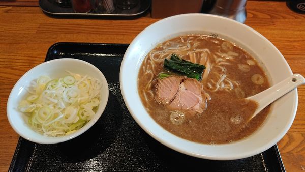 「中華そば(小)＋長ネギ＋チャーハン(中)」@中華そば 一颯の写真