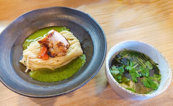 「鶏塩つけそばメカブ餡【期間•数量限定】」@麺 㐂色の写真