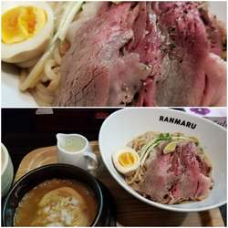 牛骨つけ麺、麺ダブル、サービスライス