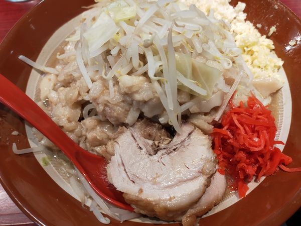 「大ラーメン880円(麺まし100円)」@豚山 白楽店の写真