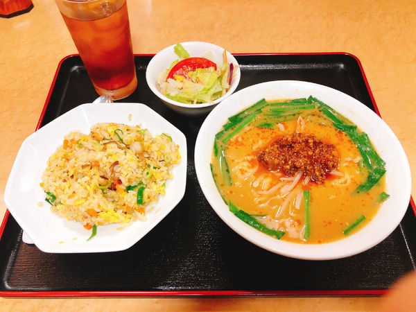 「ラーメンセット(台湾味噌､炒飯)」@揚龍 阿古曽店の写真