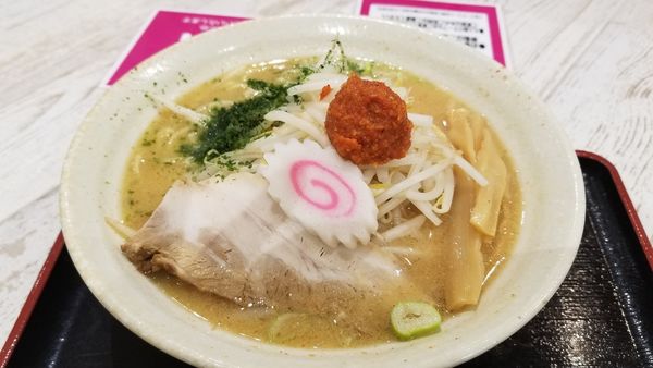 「からし味噌らーめん　麺中盛り」@ちゃーしゅうや武蔵 イオン南松本店の写真