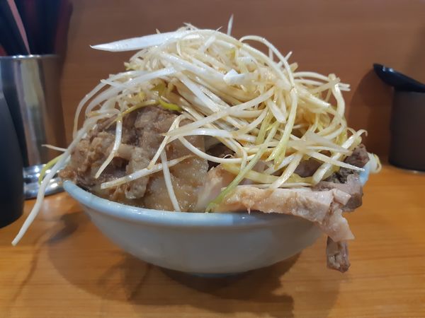 「小ラーメン(麺少なめ)　ブタ　ネギ」@ラーメン二郎 八王子野猿街道店2の写真