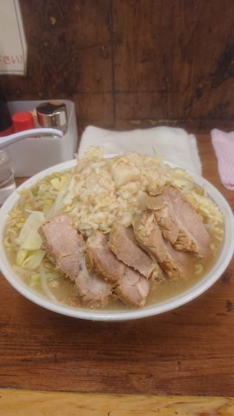 「大豚  ネギ  野菜  ニンニク  アブラ」@ラーメン二郎 品川店の写真