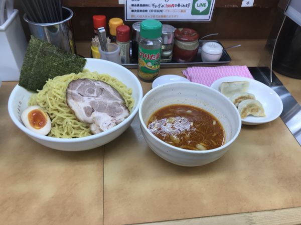 「つけ麺（辛）大盛り」@赤レンガの写真