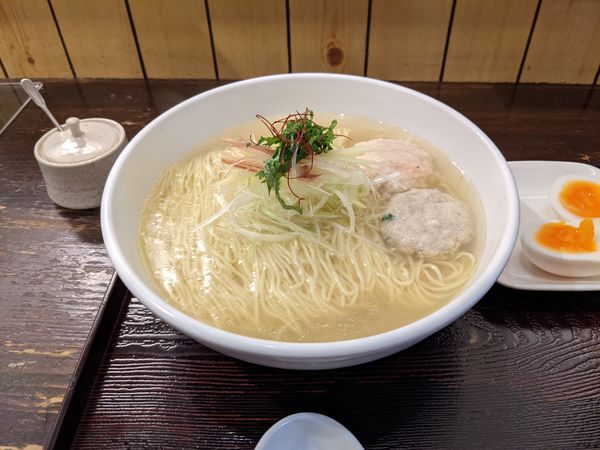 「あら炊き塩らぁめん、味玉」@麺屋 海神の写真