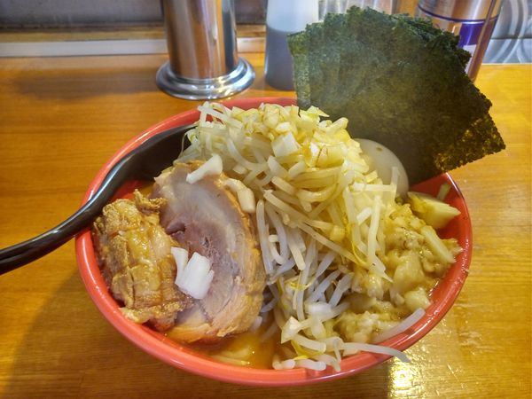 「ラーメン豚1枚麺200、奥久慈卵の味玉、のり」@麺屋 もりのの写真
