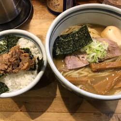 らーめん（味玉）＋チャーシューご飯