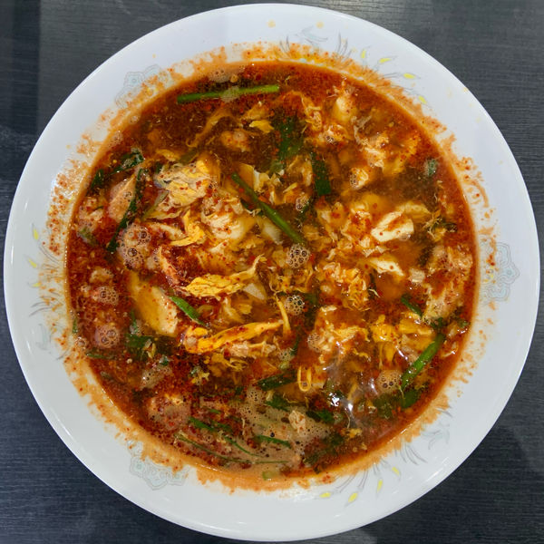 「元祖辛麺（850円）」@辛麺屋 桝元 BRANCH博多パピヨンガーデン店の写真