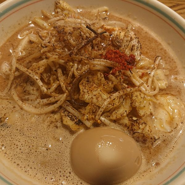 「味噌味玉850円、まかないめし100円」@仙川らーめん ばかたれの写真