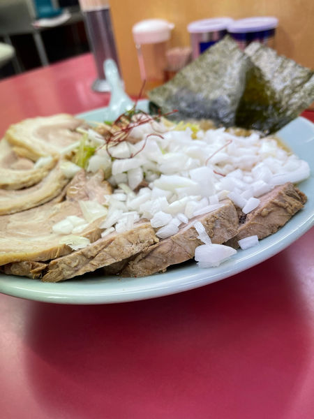 「七味お酢ラーメン　チャーシュートッピング」@ラーメンショップ 犬塚本店の写真