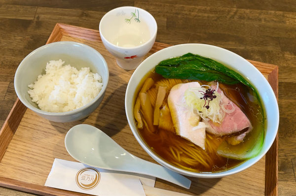 「醤油そば弦乃月ブレンド & 白飯小」@自家製麺と定食 弦乃月の写真